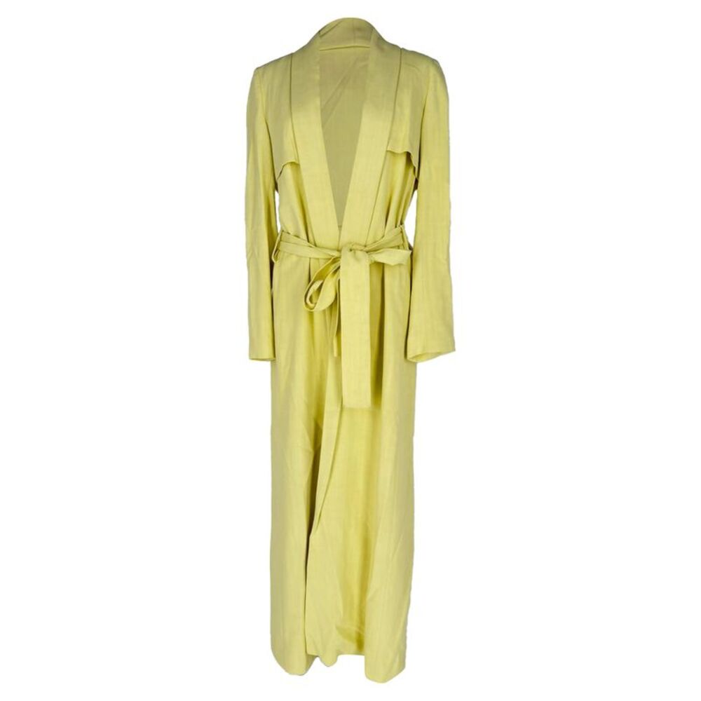 Galvan London Boyfriend Trench Coat in Yellow Viscose
